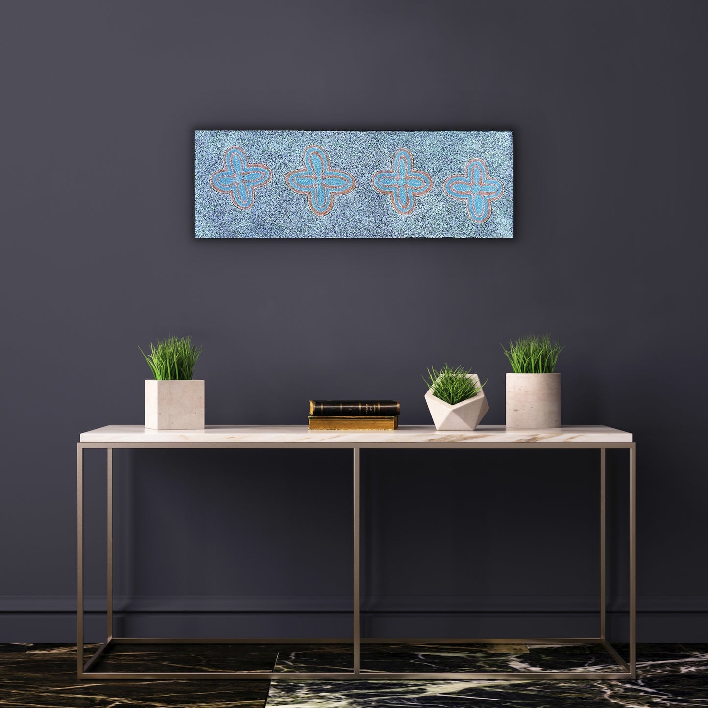 Audrey Morton Kngwarreye Ilyarnayt Flower painting 89x30cm