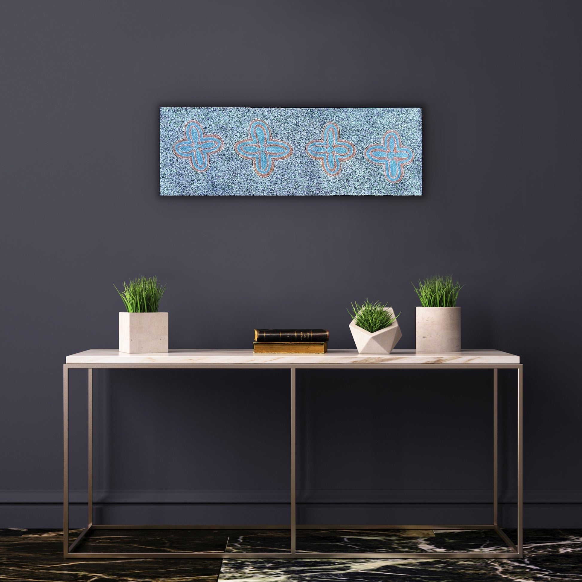 Audrey Morton Kngwarreye Ilyarnayt Flower painting 89x30cm