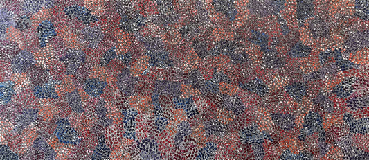 Eileen Bird Kngwarreye 'Arlatyeye (Pencil Yam) Dreaming' painting 80x183cm Multi