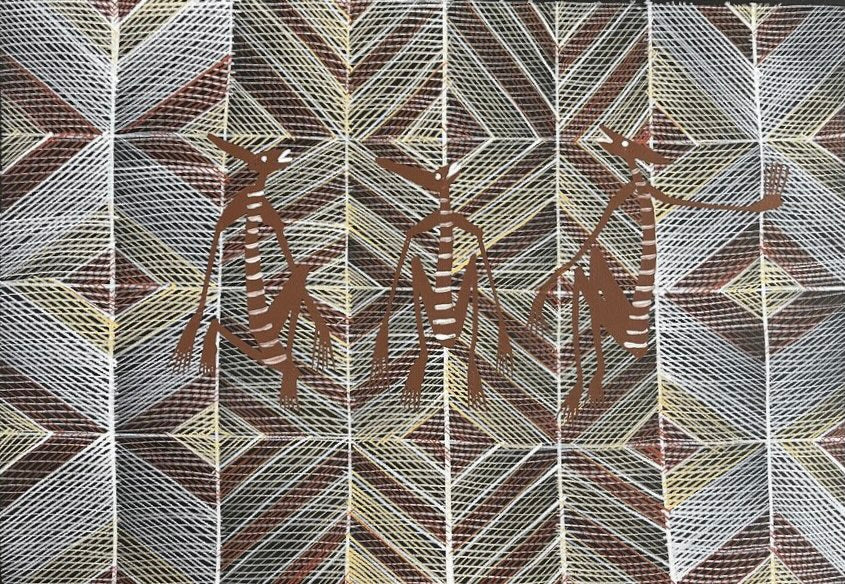 Eddie Blitner 'Mimi Spirits' painting 36x51cm
