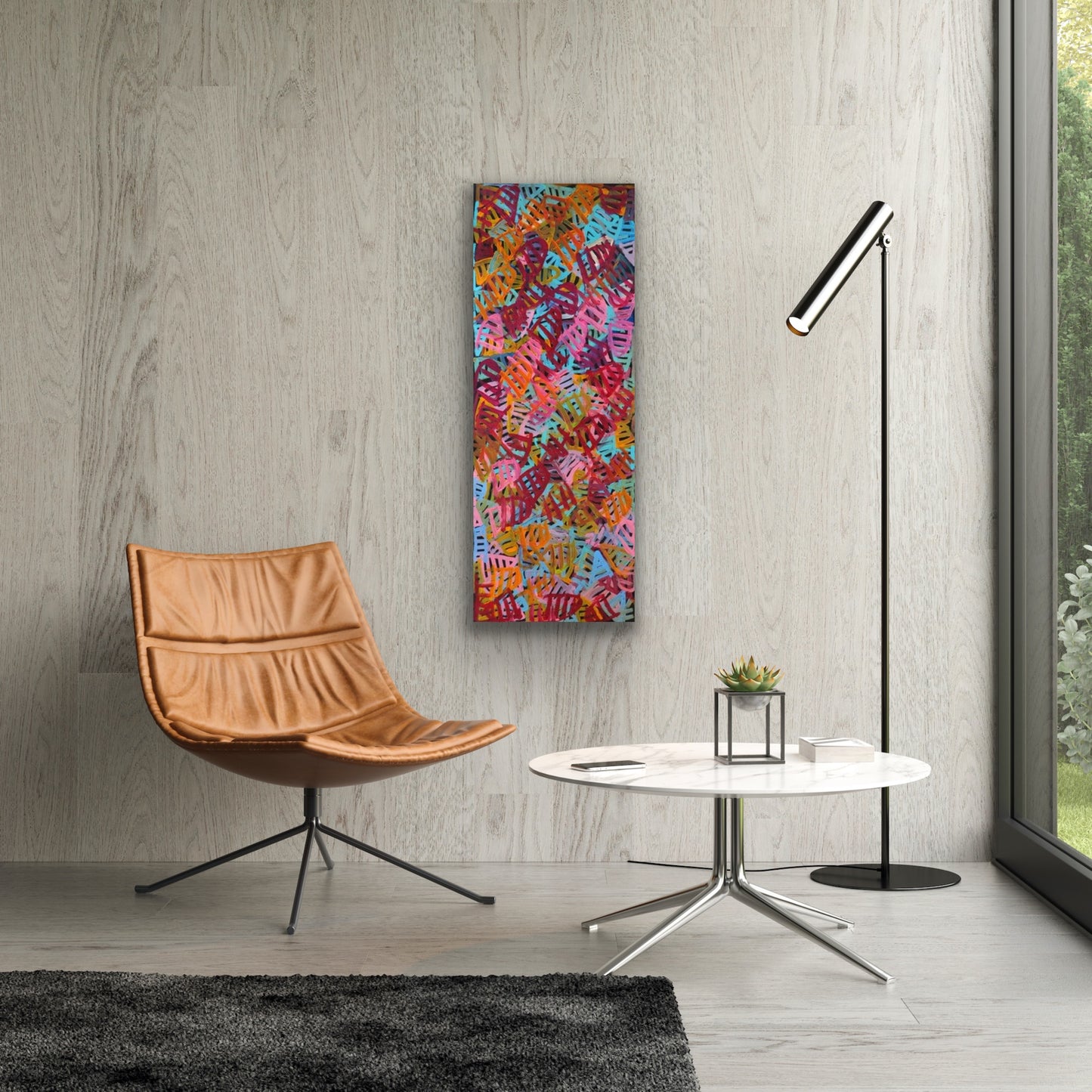 Emily Pwerle 'Awelye (Women's Ceremony)' painting, 120x45cm