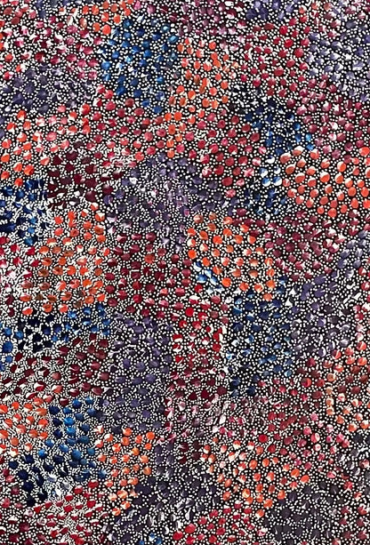Eileen Bird Kngwarreye 'Arlatyeye (Pencil Yam) Dreaming' painting 80x183cm Multi