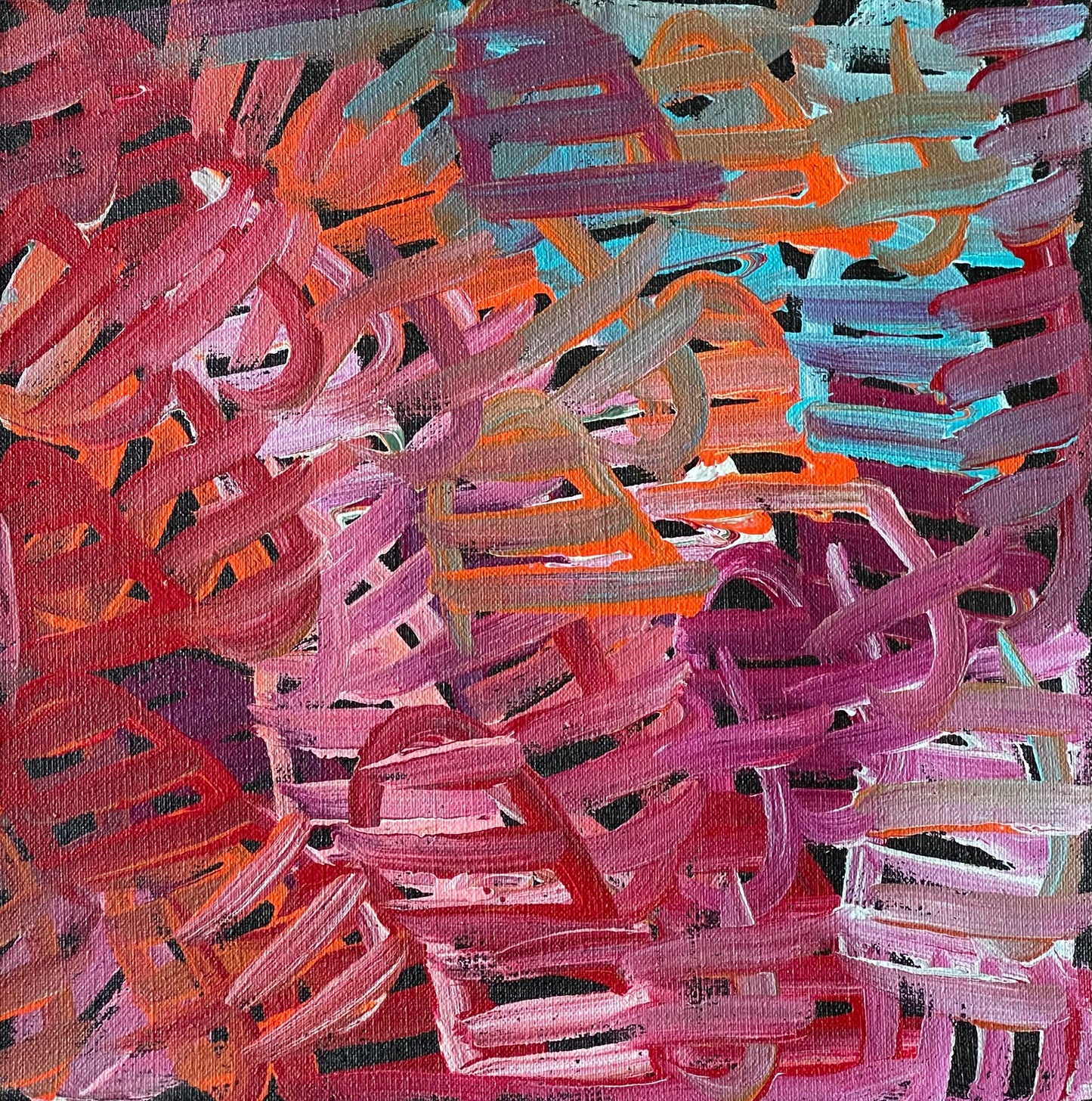 Emily Pwerle 'Awelye (Women's Ceremony) Atnwengerrp' painting 30x30cm Multicoloured