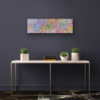 Joycie Morton Petyarre 'Bush Medicine' painting, 30x90cm 