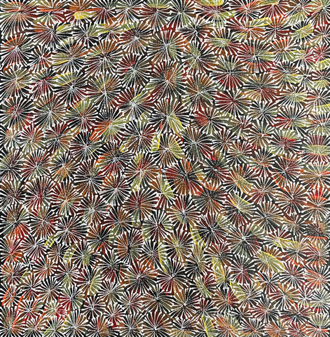 Audrey Morton Kngwarreye Alpitye/Bush Flowers painting 30x30cm