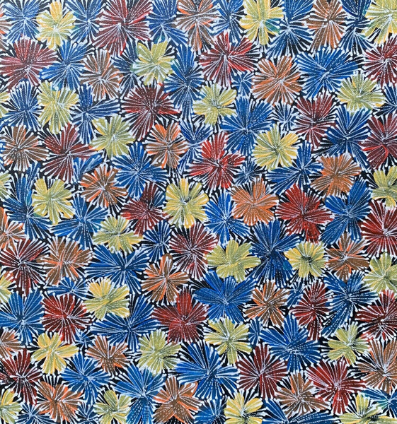 Audrey Morton Kngwarreye Alpitye/Bush Flowers painting 30x30cm