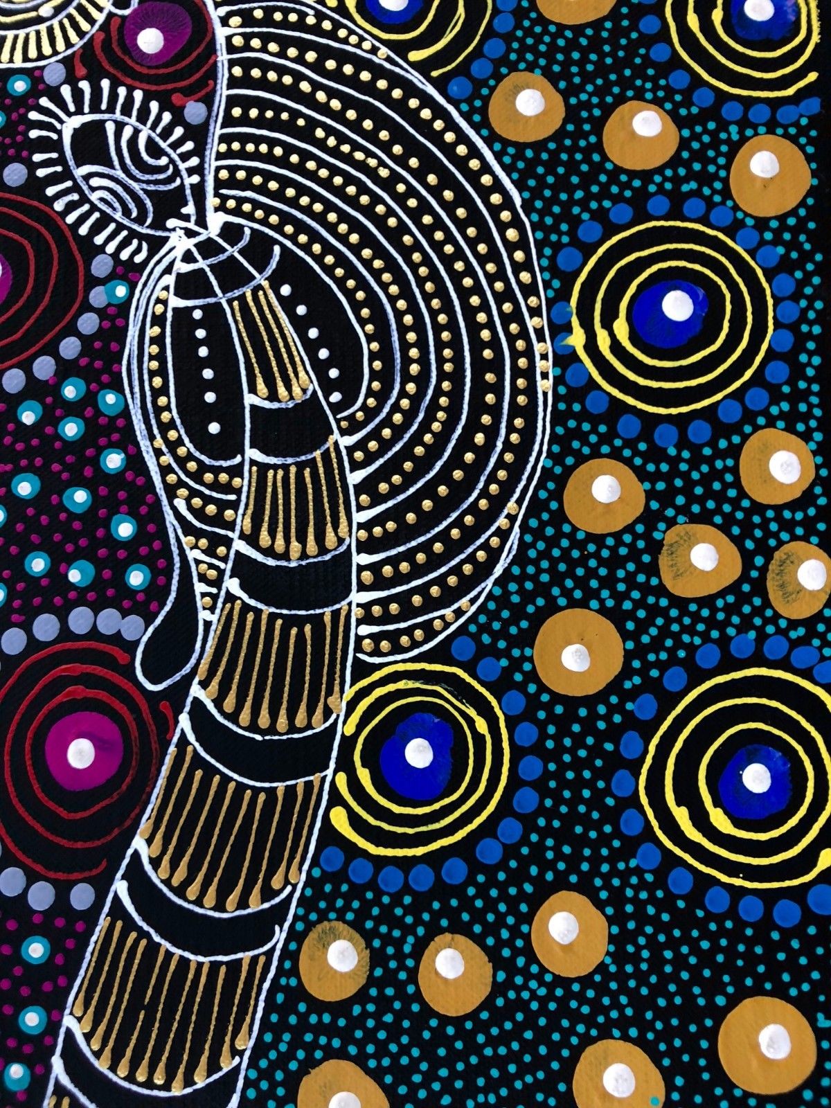 Colleen Wallace Nungarrayi 'Dreamtime Sisters' painting 45x90cm