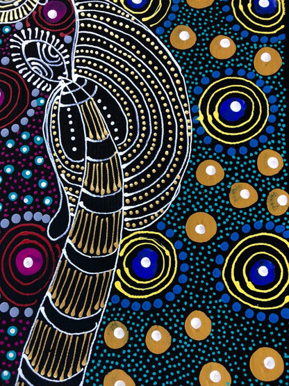 Colleen Wallace Nungarrayi 'Dreamtime Sisters' painting 45x90cm