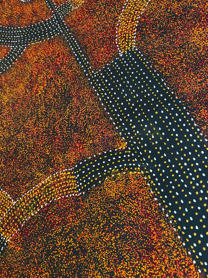 Gracie Morton Pwerle 'Bush Plum Dreaming' painting 95x150cm