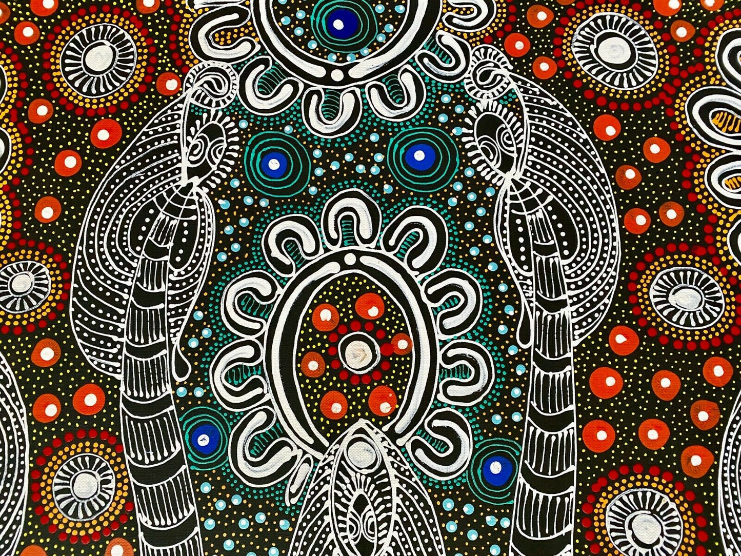 Colleen Wallace Nungarrayi 'Dreamtime Sisters' painting 60x90cm