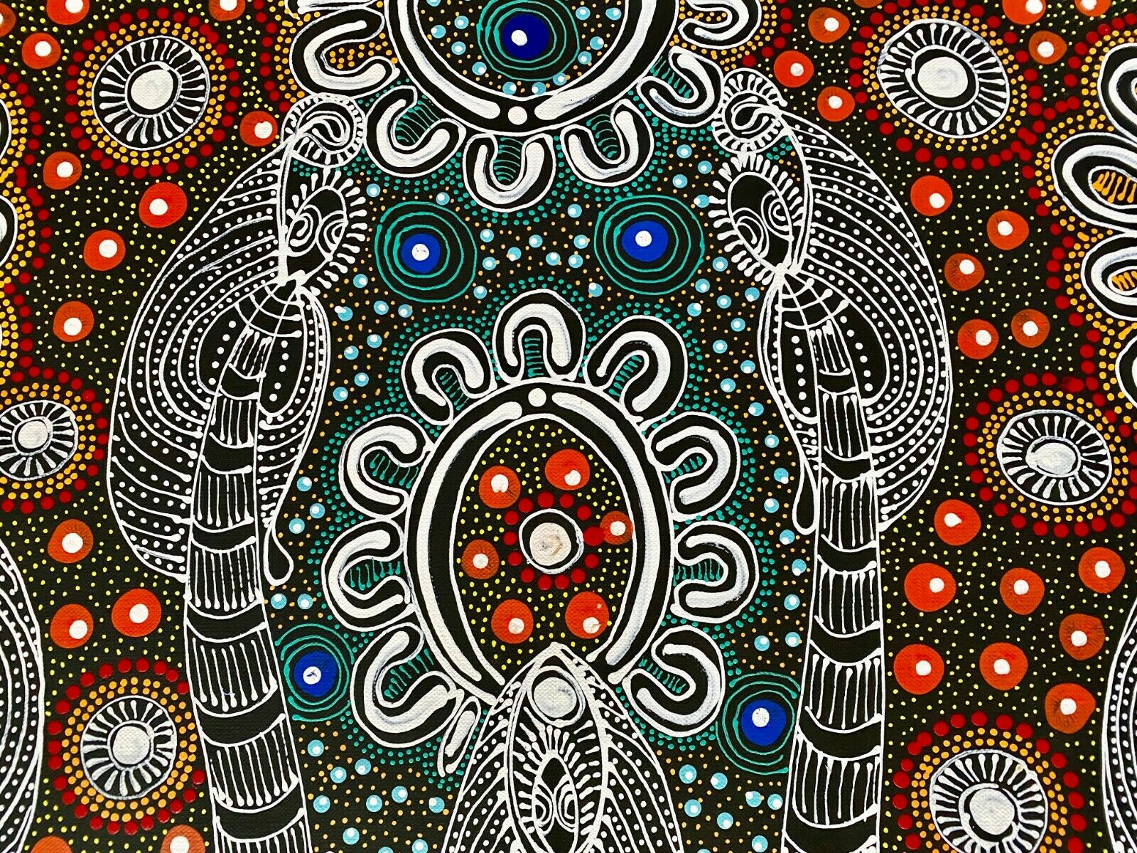 Colleen Wallace Nungarrayi 'Dreamtime Sisters' painting 60x90cm