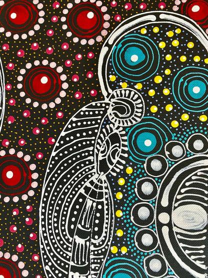 Colleen Wallace Nungarrayi 'Dreamtime Sisters' painting 45x45cm