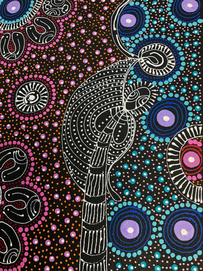 Colleen Wallace Nungarrayi 'Dreamtime Sisters' painting 44x89cm