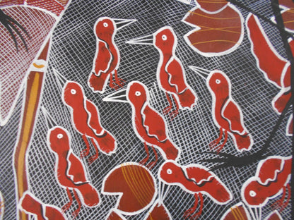Eddie Blitner 'Waterbird Spirits' painting 89x93cm