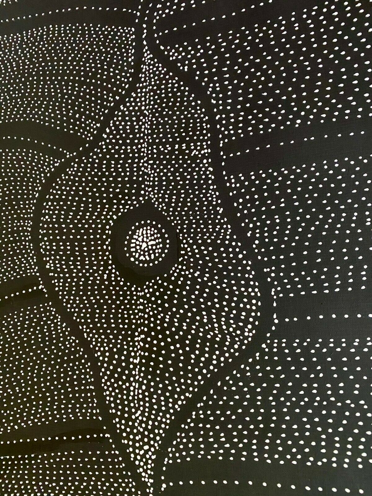 Freda Price Pitjara 'My Country' painting 100x200cm Black and White