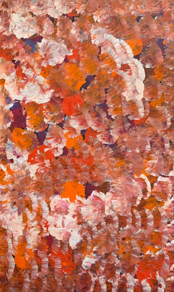Belinda Golder Kngwarreye Bush Plum Dreaming painting Orange White