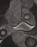 Freda Price Pitjara 'My Country' painting 100x200cm Black and White