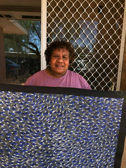 Abie Loy Kemarre holding 'Bush Medicine Leaf' 110h x 100w