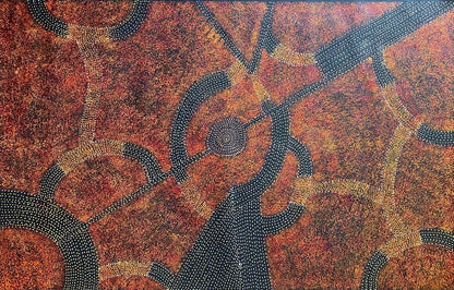 Gracie Morton Pwerle 'Bush Plum Dreaming' painting 95x150cm