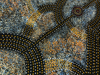 Gracie Morton Pwerle 'Bush Plum Dreaming' painting 90x60cm