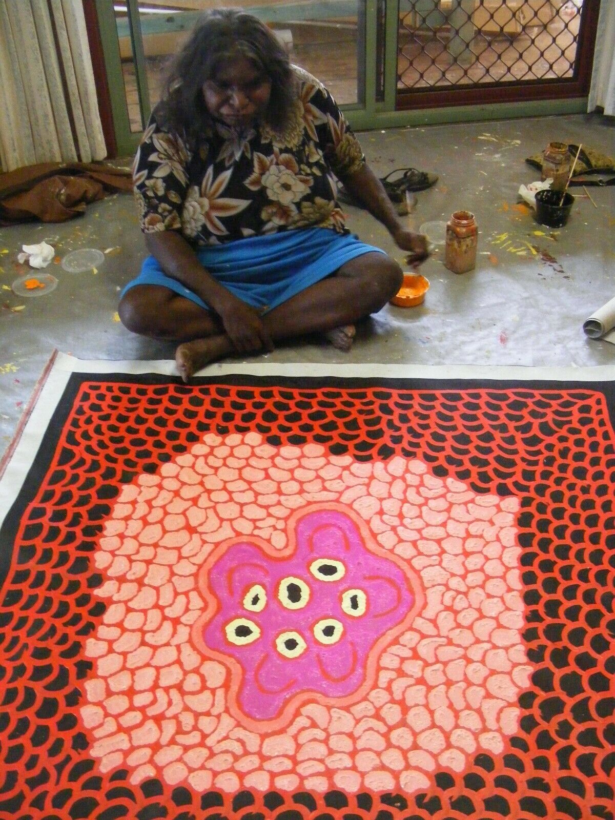 Barbara Reid Napangardi painting Women's Waterhole  painting